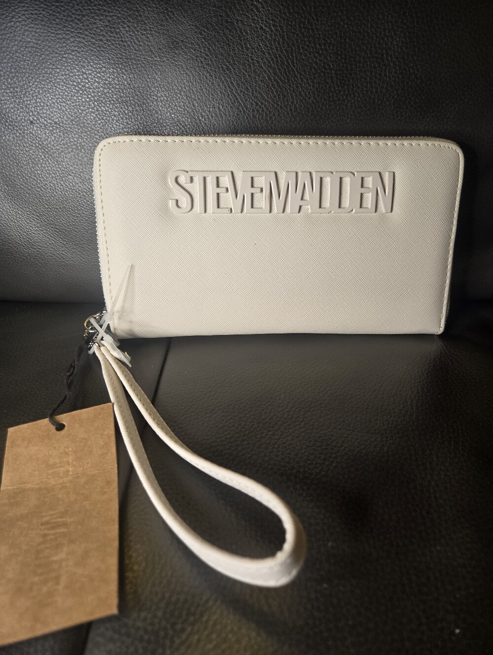 Steve Madden Zip Wallet - White